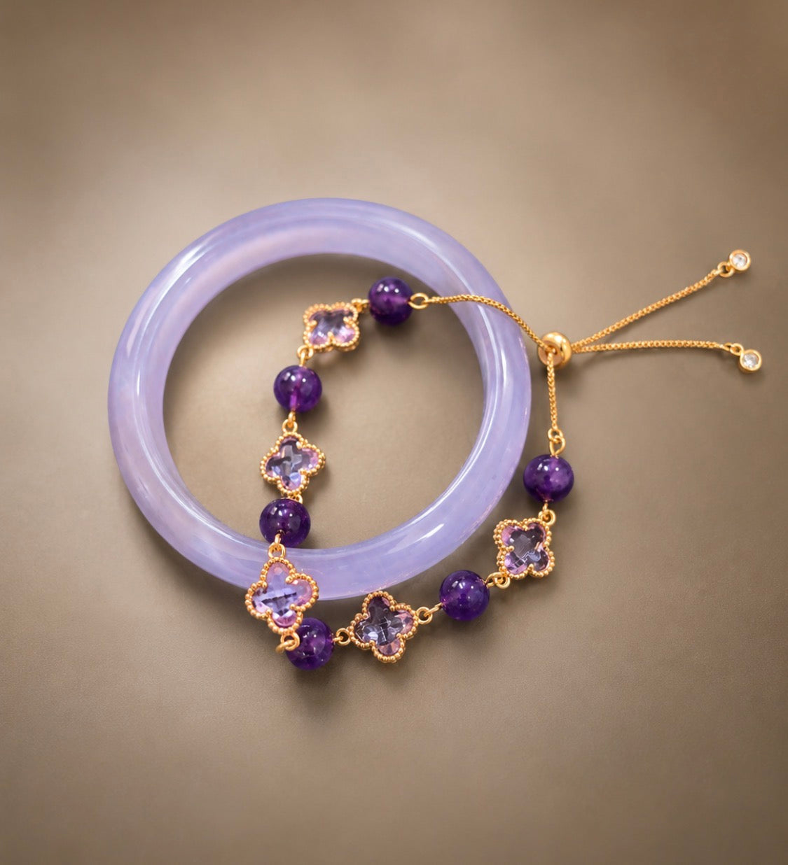 Duet 1- Lavender Cat's Eye and Amethyst