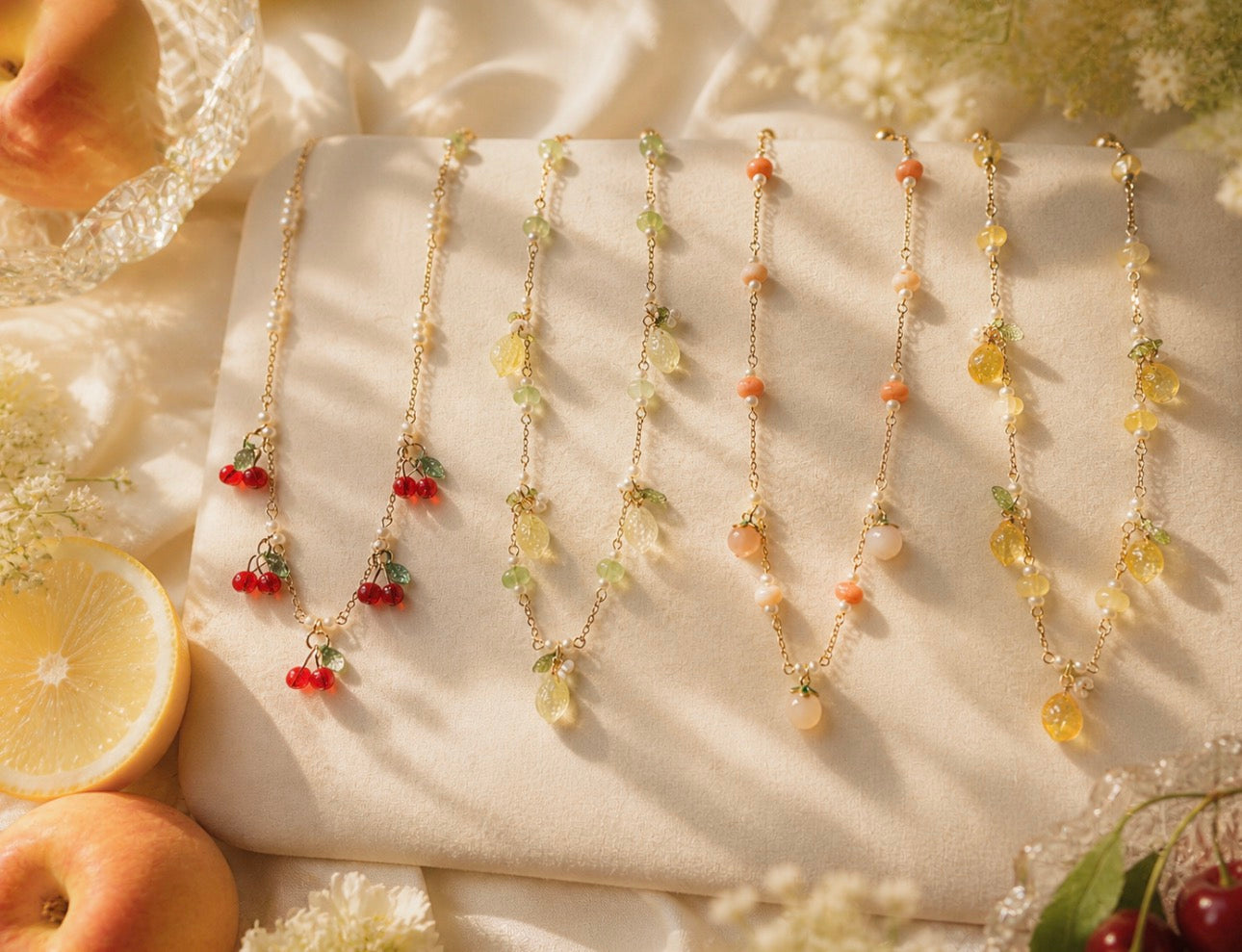 Just Peachy Charm Necklace