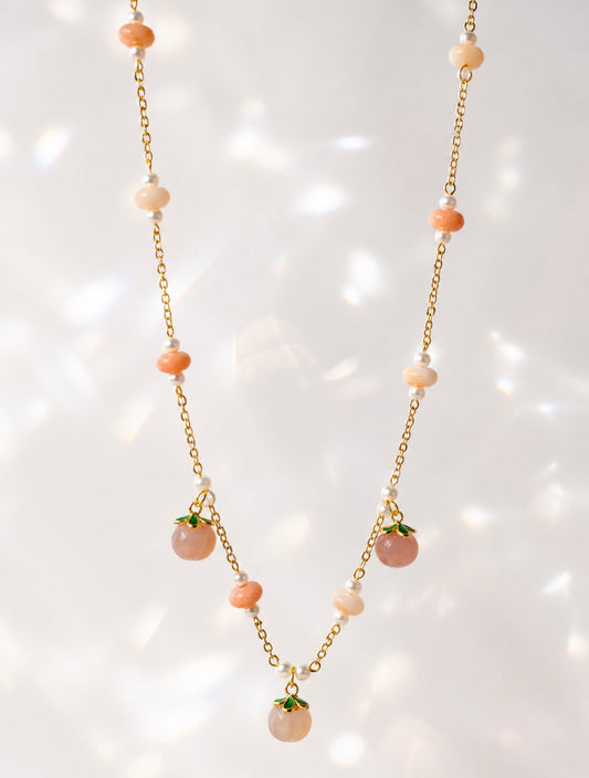 Just Peachy Charm Necklace