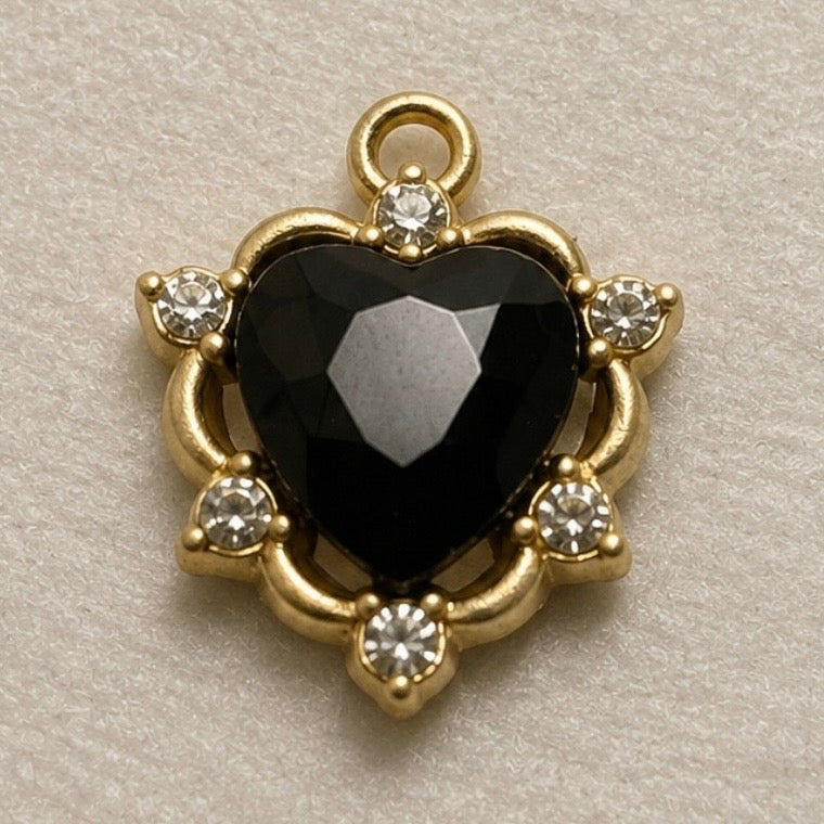 Charms - Dainty Black Heart