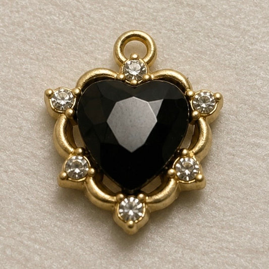 Charms - Dainty Black Heart