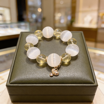 Selenite and Citrine Bracelet
