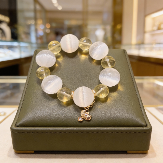 Selenite and Citrine Bracelet