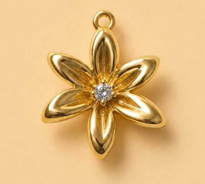 Charms - Gold Flower