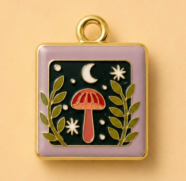 Charms - Enamel Mushroom