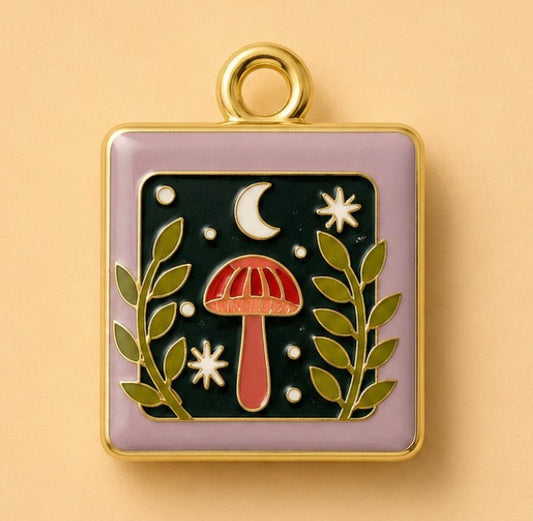 Charms - Enamel Mushroom