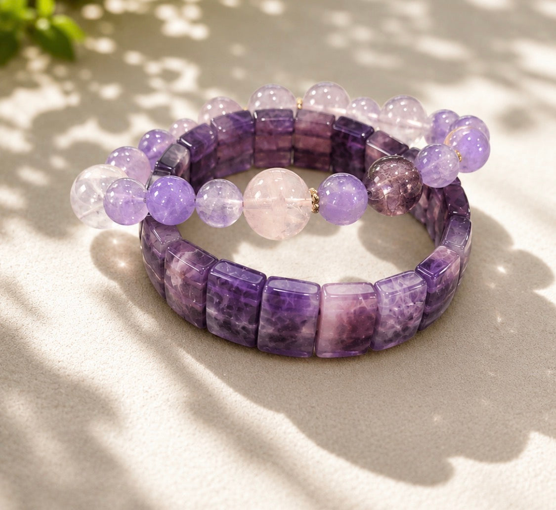 Duet 7- Amethyst and Ros Quartz